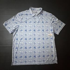 Reyn Spooner Shirt Mens 2XL Blue Performance brrr Golf Polo Limited Edition NWT